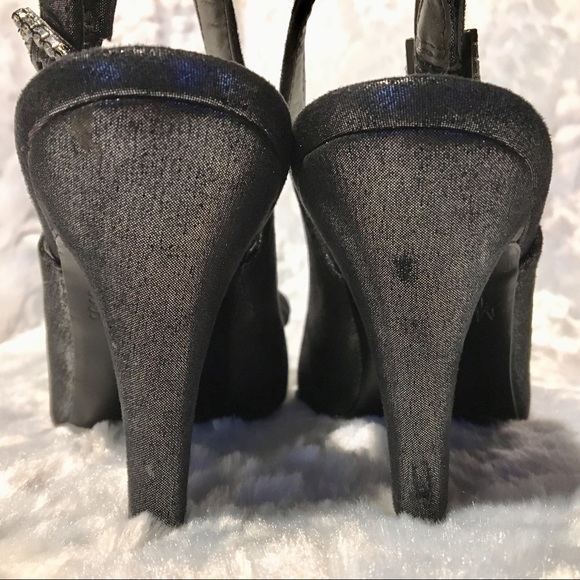 MOOTSIES TOOTSIES PEWTER SHIMMER PEEP TOE BOW SLINGBACK - Picture 6 of 8